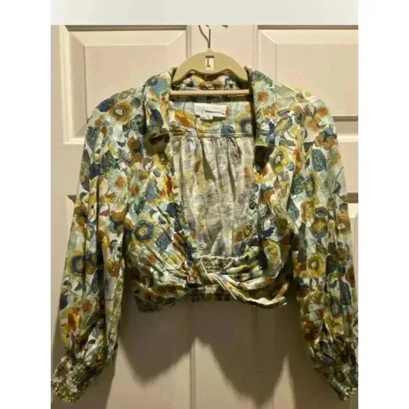 Anthropologie Tops - Anthropologie tie top blouse multi color